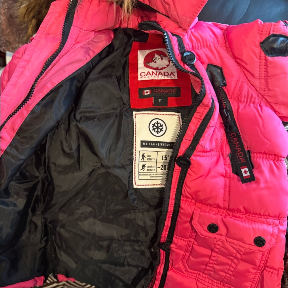 Pink Canada weather gear jacket sz 2T